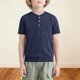 thumbnail image 5 of Camisa de Manga Corta para Niños Niño de Cumpleaños Color Sólido Cuello Redondo Casual Top de Verano Suave, 5 of 7