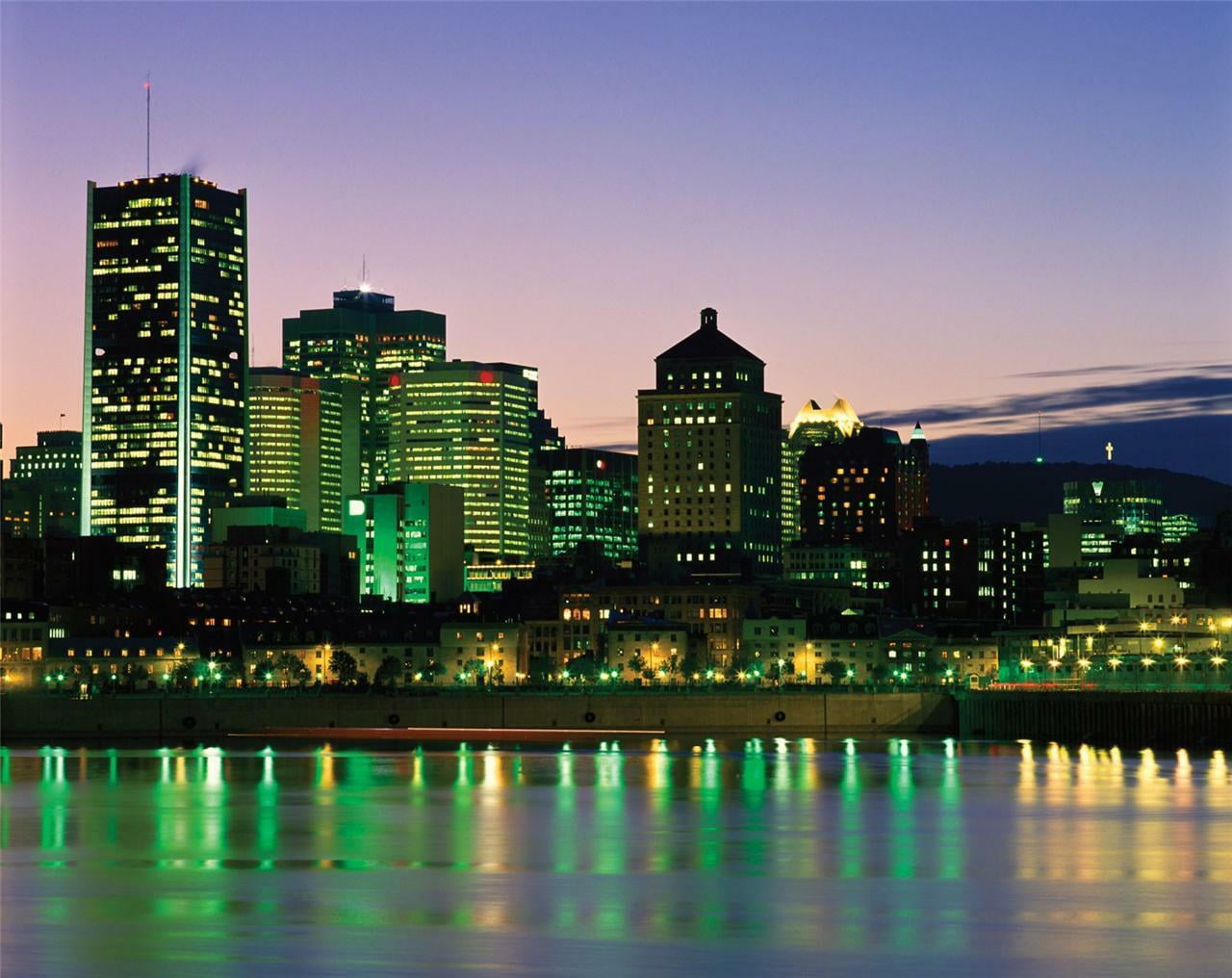 Montreal Skyline At Night Canada Quebec Cool12 Inch BY 18 Inch