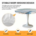 thumbnail image 6 of Coastal Blue White Starfish Shell Elastic Fitted Round Table Cover Wood Grain Waterproof Outdoor Tablecloth for Holiday Party, Picnic, Patio & Dining Fits Tables Up to 36"-44", 6 of 8