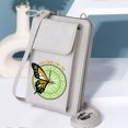 thumbnail image 6 of OIDERY Lightweight Women's Shoulder Bag Crossbody Bags for Women Clock Butterfly Floral Motif Holiday Customized Gift PU Leather Phone Bags, 6 of 12