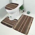 thumbnail image 2 of Brown Boho Tribal Trees and Diamonds Pattern Bathroom Rugs Sets 3 Piece,Toilet Cover Set,Absorbent Non Slip Bathroom Mats Sets with U-Shaped Contour Rug Toilet Rug Set, 2 of 5