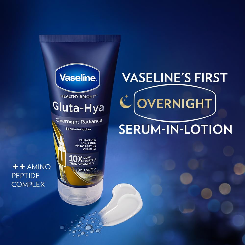 Vaseline GLUTA-HYA OVERNIGHT RADIANCE 2本 Vaseline Gluta-Hya Overnight Radiance, Serum-In-Lotion, Boosted