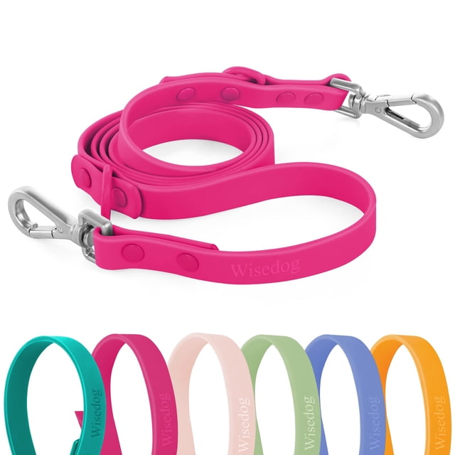 Correa para perro Wisedog, impermeable, estándar, 1,5 m/1,8 m de longitud, rosa