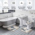 thumbnail image 5 of Brown Blue Bath Mat 3 Piece Bathroom Rug Set, Vintage Abstract Art Modern Non Slip Bath Rug Contour Mat and Toilet Lid Cover, Absorbent Shower Mats Soft Bath Rugs and Mats Sets, 5 of 8