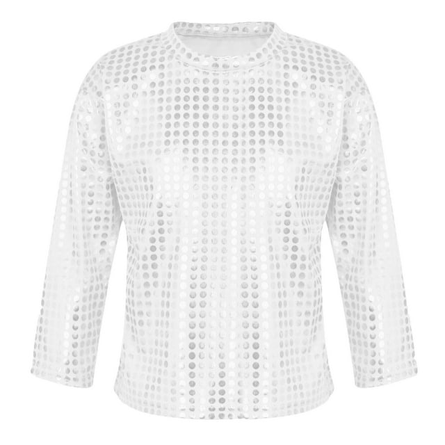 Tunique Décontractée 2T à Paillettes pour Filles et Garçons, Tenue de Sport pour Fête, Robe de Carnaval à Manches Longues, Haut pour Filles