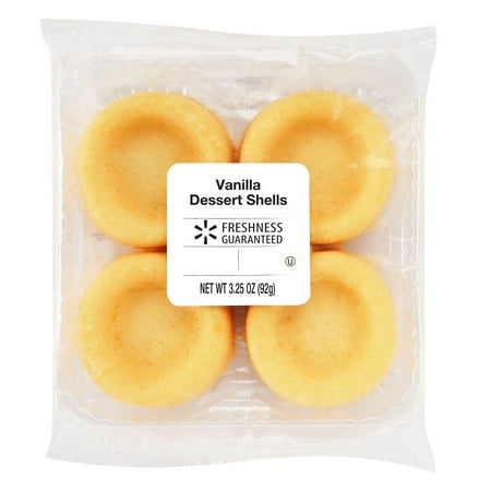 Freshness Guaranteed Vanilla Dessert Shells, 3.25 oz, 4 Count (Shelf Stable)