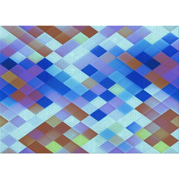 Ahgly Company Indoor Rectangle Patterned Very Peri Purple Area Rugs, 7' x 9'