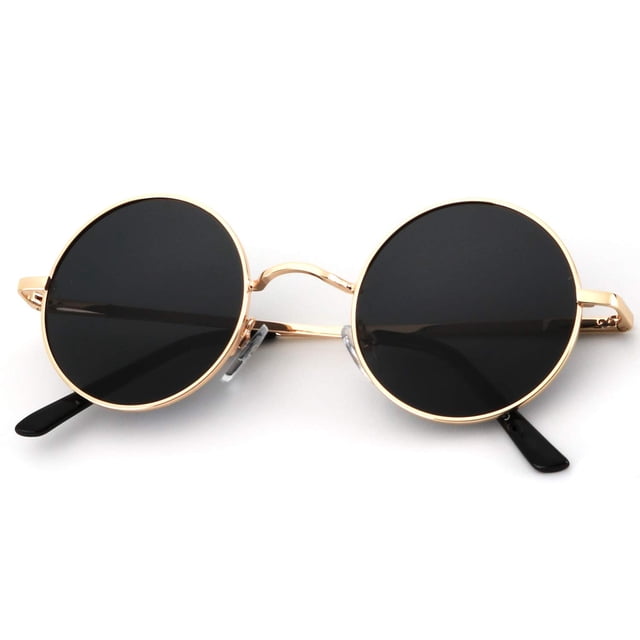 Gafas de sol KALIYADI redondas polarizadas de metal UV400 de 45 mm para hombres y mujeres
