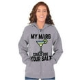 thumbnail image 4 of My Margarita Could Use Your Salt Unisex Fleece Graphic Zip Up Hoodie Brisco Brands 5X, 4 of 5