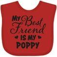 thumbnail image 3 of Inktastic My Best Friend is My Poppy with Hearts Boys or Girls Baby Bib, 3 of 4