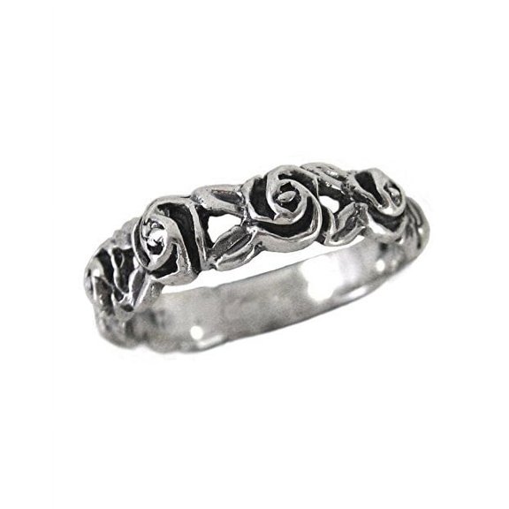 Sterling Silver Band of Roses Ring