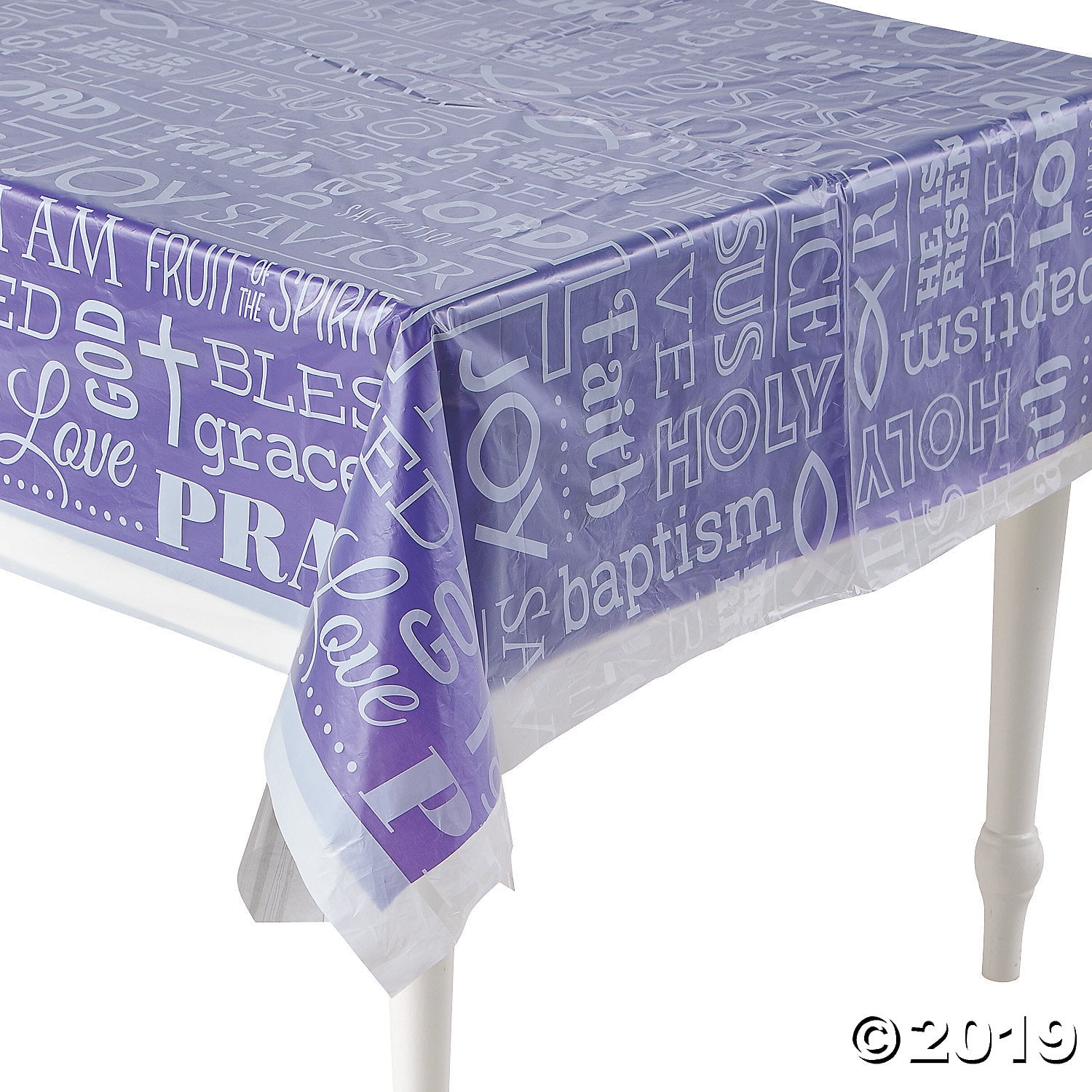 Religious Clear Plastic Tablecloth