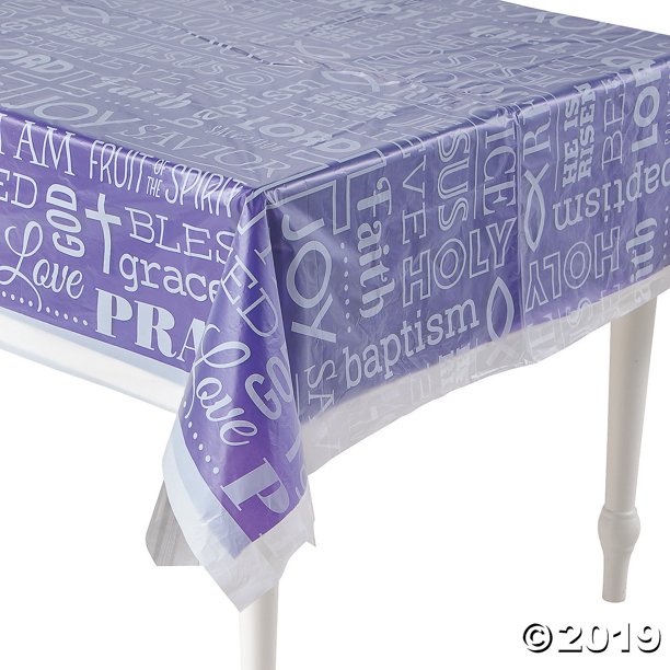 Religious Clear Plastic Tablecloth