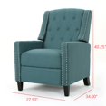 thumbnail image 3 of Classic Teal Fabric Push Back Chair, Teal, 3 of 13