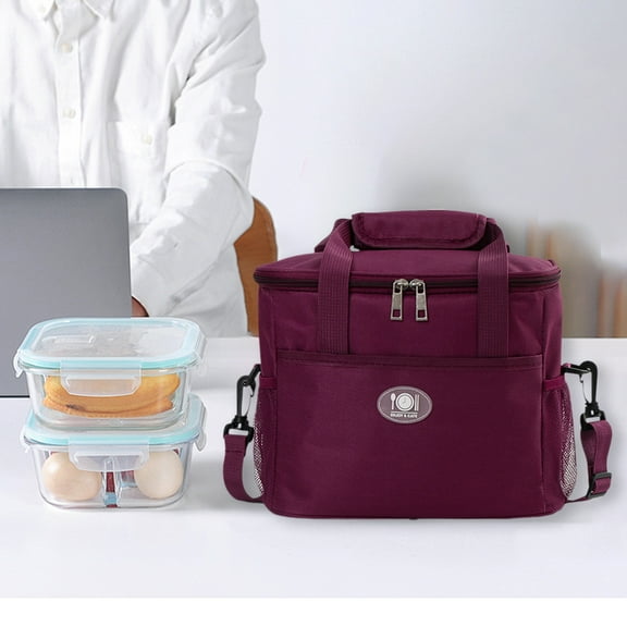 Insulated Lunch Box - Reusable Lunch Pail bag - Leakproof, Insulated Lunch Box Tote, Large Capacity Lunch Boxs Bag Outdoor Picnic Bag(Red)