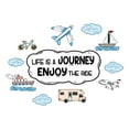 thumbnail image 2 of Home Wall Decal - Life is Journey Enjoy Ride - Cute Travelling Design Cute Traveling Vehicles with Travelling Quote - Proudly Hand Made Decal - Size: 10 In(W) x 7 In(H), 2 of 5