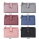 thumbnail image 5 of Bolsa Cartera de cuero de PU con varias ranuras de color sólido a la moda para mujer de 5 uds (azul), 5 of 9