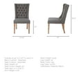 thumbnail image 7 of Mercana Mackenzie II Gray Plush Covering Brown Solid Wood Base Dining Chair, 7 of 7