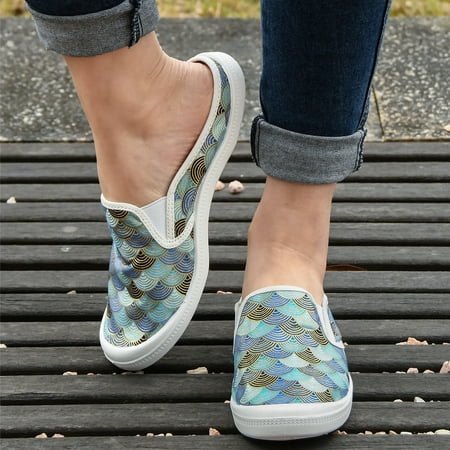 

Women‘s Slip On Flat Slippers Casual Closed Toe Canvas Shoes Non-slip Slides Shoes