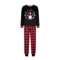 thumbnail image 6 of Matching Family Christmas Pajamas, Black Red Gnome Print Long Sleeve Tops with Plaid Pants, Holiday Sleepwear for Women Men Family, 6 of 6