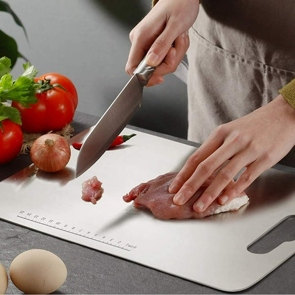 Food Tray Stainless Steel Practical Stainless Steel Chopping Block Cutting Board Chopping Board Kitchen Tool