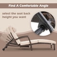 thumbnail image 5 of zzw Wicker Outdoor Chaise Lounge with Adjustable Back, Cup Holder and Thick Cushion, Brown Khaki, 5 of 8