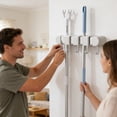 thumbnail image 6 of Broom Mop Holder Wall Mount, Hanger Storage Organizer for Home, Kitchen, Garage, Garden, Laundry Room, Bathroom Organization and Storage(4 Racks 5 Hooks), 6 of 8