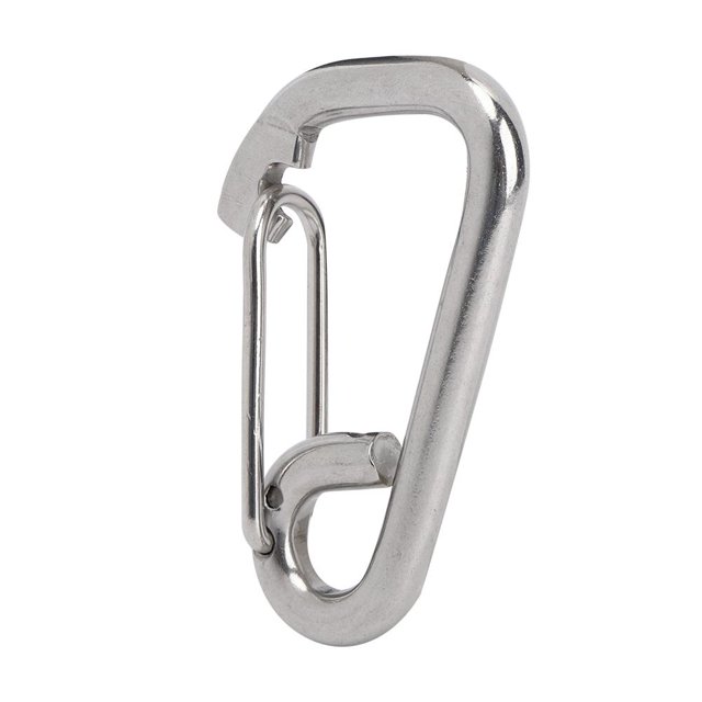Mosquetón con resorte para puerta, gancho de seguridad, bloqueo de enlace rápido, hebilla de seguridad para paracaidismo (acero inoxidable 304 M10) NikouMX Deportes