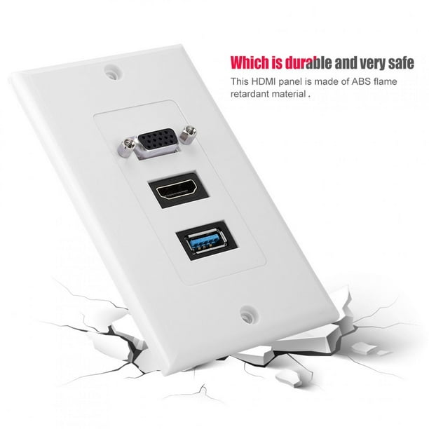 Hd Usb Socket Abs Us 3 Puertos Vga Usb30 Socket Adaptador de Panel de Montaje en Pared Enchufe de Pared