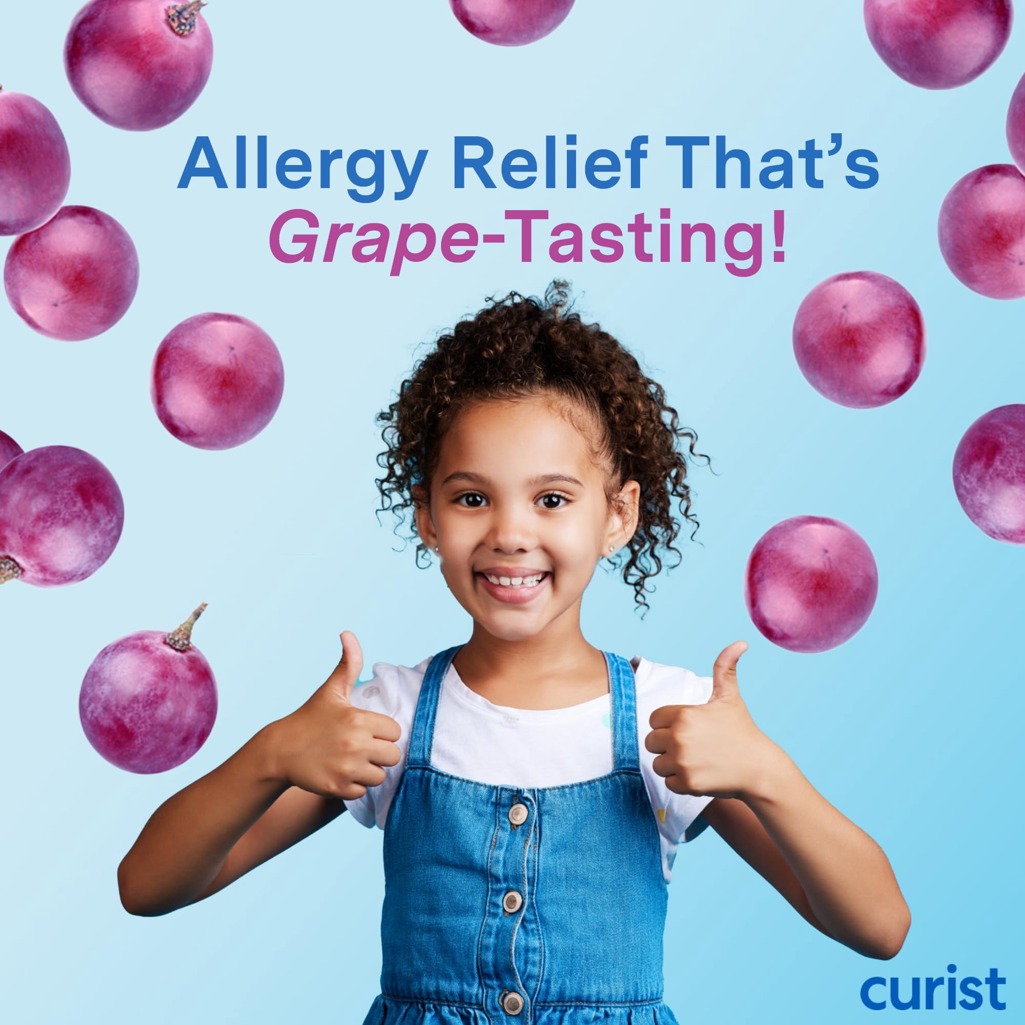 Curist Children's Allergy Medicine Chewable (Loratadine 5mg), 24 Hour Allergy Relief for Sneezing, Runny Nose, Itchy Eyes & Throat, Kids Allergy Chewable Tablets, 120 Count Grape Flavor, Pack of 2