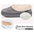 thumbnail image 3 of VeraCosy Women's Cozy Cable Knit Memory Foam House Shoes Slipper with Fuzzy Plush Collar,Gray,6 US, 3 of 7