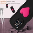 thumbnail image 4 of for iPhone 14 Pro Max Case Cute 3D Love Heart Curly Wave Shape Phone Cover Soft TPU Shockproof Full Camera Lens Protective Case for iPhone 14 Pro Max 6.7 Inch for Women Girl-Black, 4 of 6