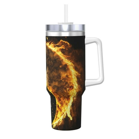 

Goofa Yin Yang Print 40oz Ice Bully With Handle And Straw Stainless Steel Vacuum Insulated Cup And 2 In 1 Straw Lid