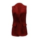 thumbnail image 3 of Chaquetas de traje estilo casual Abrigo sin mangas para mujer Chaqueta de punto de color sólido Chaqueta de punto de solapa informal con bolsillos,temperamento blazer(Rojo， S), 3 of 5