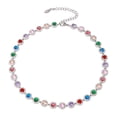 thumbnail image 1 of Collar de diamantes de imitación, gargantilla, collar de piedras, collar brillante para mujer Plata, 1 of 9
