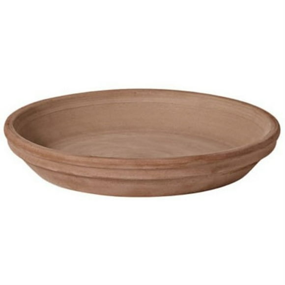 7309016 TC SAUCER 9.3"" CHOCO Deroma 1.2 in. H X 1.2 in. D X 9.3 in. D Clay Traditional Plant Saucer Chocolate (Pack of 16)
