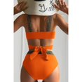 thumbnail image 6 of Women's High Waist Bikini Set Cross Back Tummy Control Two Piece Swimsuit Cover Belly Beach Swimwear for Vacation,Orange,L, 6 of 7