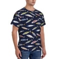 thumbnail image 2 of Bixox Men's Sardine Printed Short Sleeve Skinny Athletic T-Shirt, 2 of 6