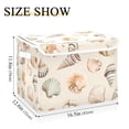 thumbnail image 5 of Yayeee Collapsible Cube Storage Bin with Lid Fabric Closet Decorative Basket with Handles, Green Watercolor Seashells, 5 of 7