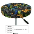 thumbnail image 4 of Qekee Off-Road Vehicle Print Velvet Round Bar Stool Seat Cover, Soft Foam Cushioned Protector with Non-Slip Backing for Kitchen, Office & Restaurant Chairs-13 inch, 4 of 7