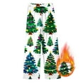 thumbnail image 2 of NOLDARES Christmas Womens Pajama Pants Lounge Wide Leg Bottoms Flannel Sleepwear(Dark Green,3XL), 2 of 4
