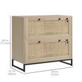 thumbnail image 2 of Vinsetto 2-Drawer Filing Cabinet with Lock, Rattan File Cabinet with Adjustable Hanging Bar, Natural, 2 of 7