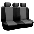 thumbnail image 4 of FH Group Racing Faux Leather Airbag Ready Split Bench Car Seat Covers, Full set with Carpet Floor Mats, Gray, 4 of 9