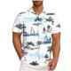 thumbnail image 1 of Mens Casual de Manga Corta Botón Abajo Camisas Gira Cuello Impresión, Camisa de Verano de Poliéster de Moda, 1 of 6