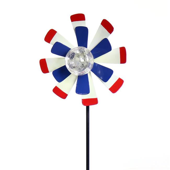 Alpine SLL1536 Solar Americana Windmill LED Stake Display of 12 by Alpine Corporation