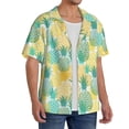 thumbnail image 4 of Xecao offers the Pineapples1 for Men's Casual Short-sleeved Shirt, a button-up collared shirt with a pocket, perfect for beach vacations and yacht travel in the Medium size., 4 of 7