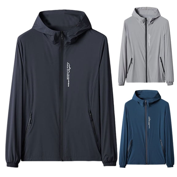 XINPING Sun Shirt UPF 50 Men's Fishing Shirt Long Sleeve UV Protection Lightweight Casual Hoodie for Swimming Running Hiking