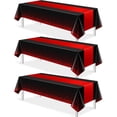 thumbnail image 1 of Mantel de fiesta MASHAN de plástico negro y rojo 137 x 274 cm (3 unidades), 1 of 7