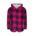 thumbnail image 7 of Christmas Women's Plaid Printed Fleece Thick Coats, Button-Down Hooded Sweater with Pockets, Fall Causual Outfits, 7 of 7