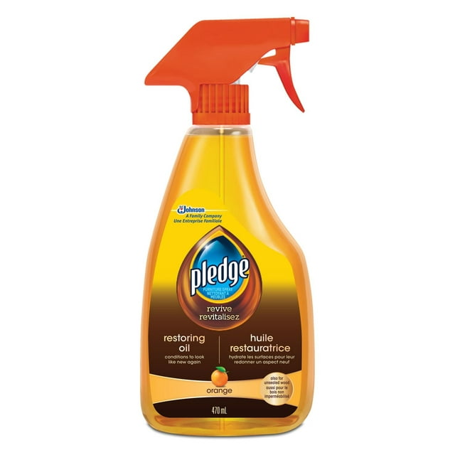 Pledge Furniture Cleaner Polish and Moisturizing Oil, Orange Scent, 470ml